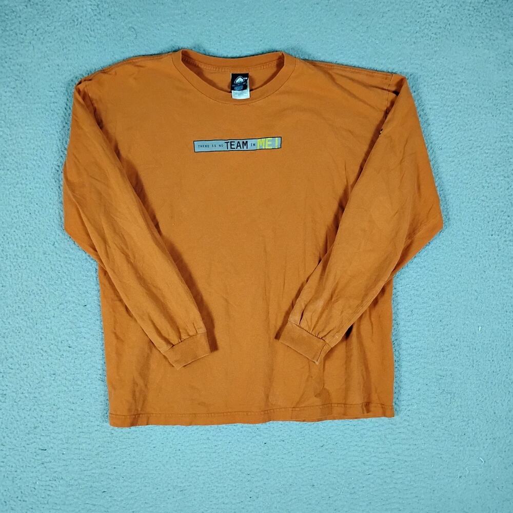 Nike ACG Shirt Mens XL Rust Orange Cotton Spellout Logo Crew Neck Casual Outdoor